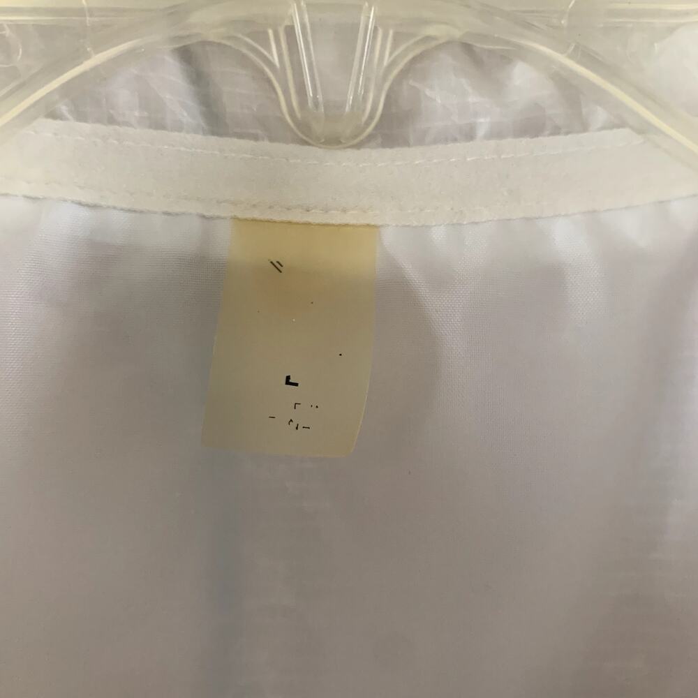 White Windbreaker Imprint Fabric Women's Size L? - Picture 2 of 8